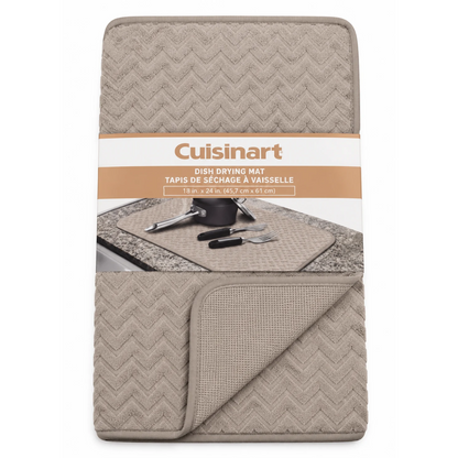 CUISINART – Tapis de séchage pour vaisselle taupe de 18 × 24 po | CUISINART – Taupe dish drying mat, 18 × 24 in