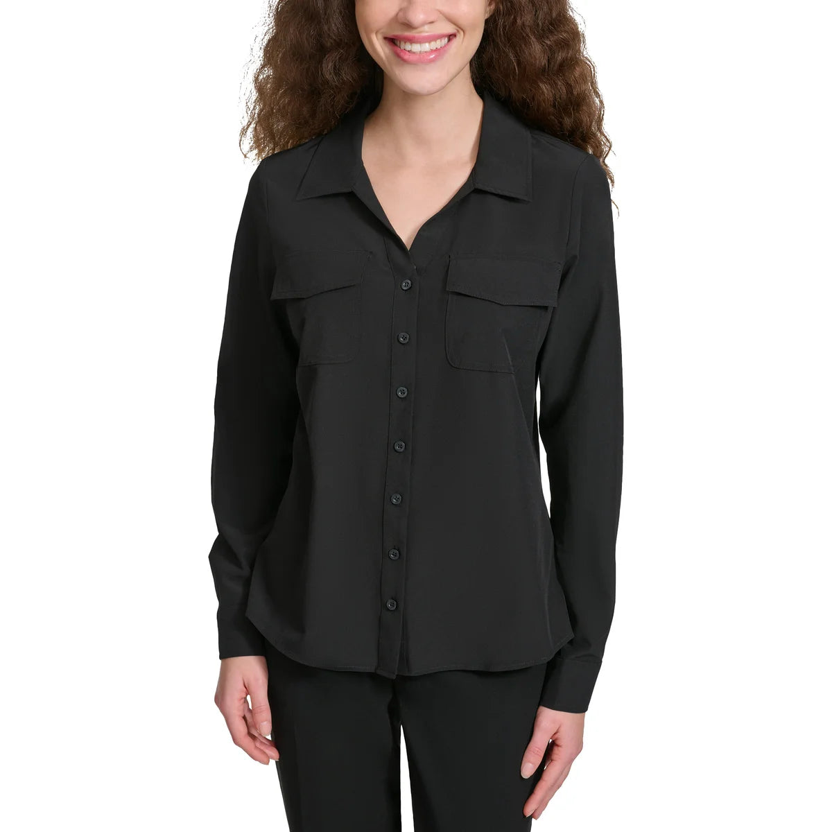 CALVIN KLEIN JEANS - Chemisier Extensible pour Femme-women's-stretch-blouse-costco-2819201-black-noir