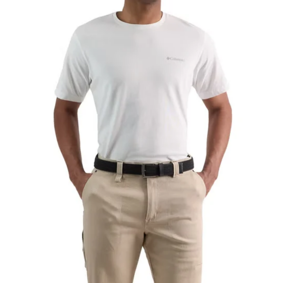 Ceinture Columbia extensible en toile avec détails en cuir pour homme | Columbia men's stretch canvas belt with leather details