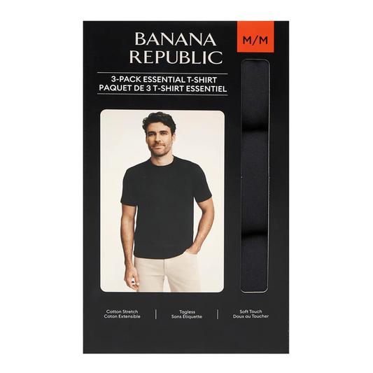 BANANA REPUBLIC - Paquet de 3 T-Shirt Essentiel pour Homme-pack-essentail-costco-1929441-noir-black