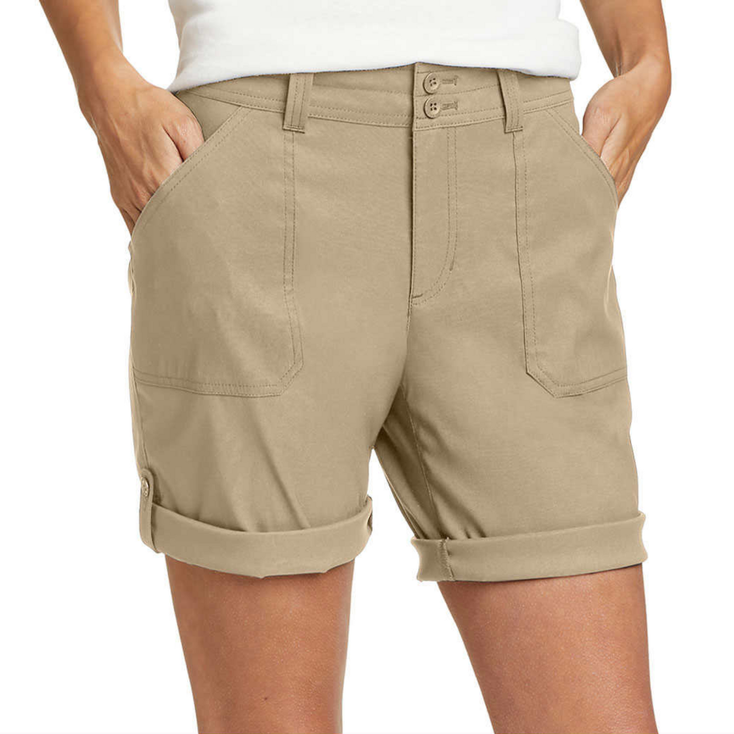 EDDIE BAUER Women s Rolled Hem Bermuda Shorts Liquidation125Plus