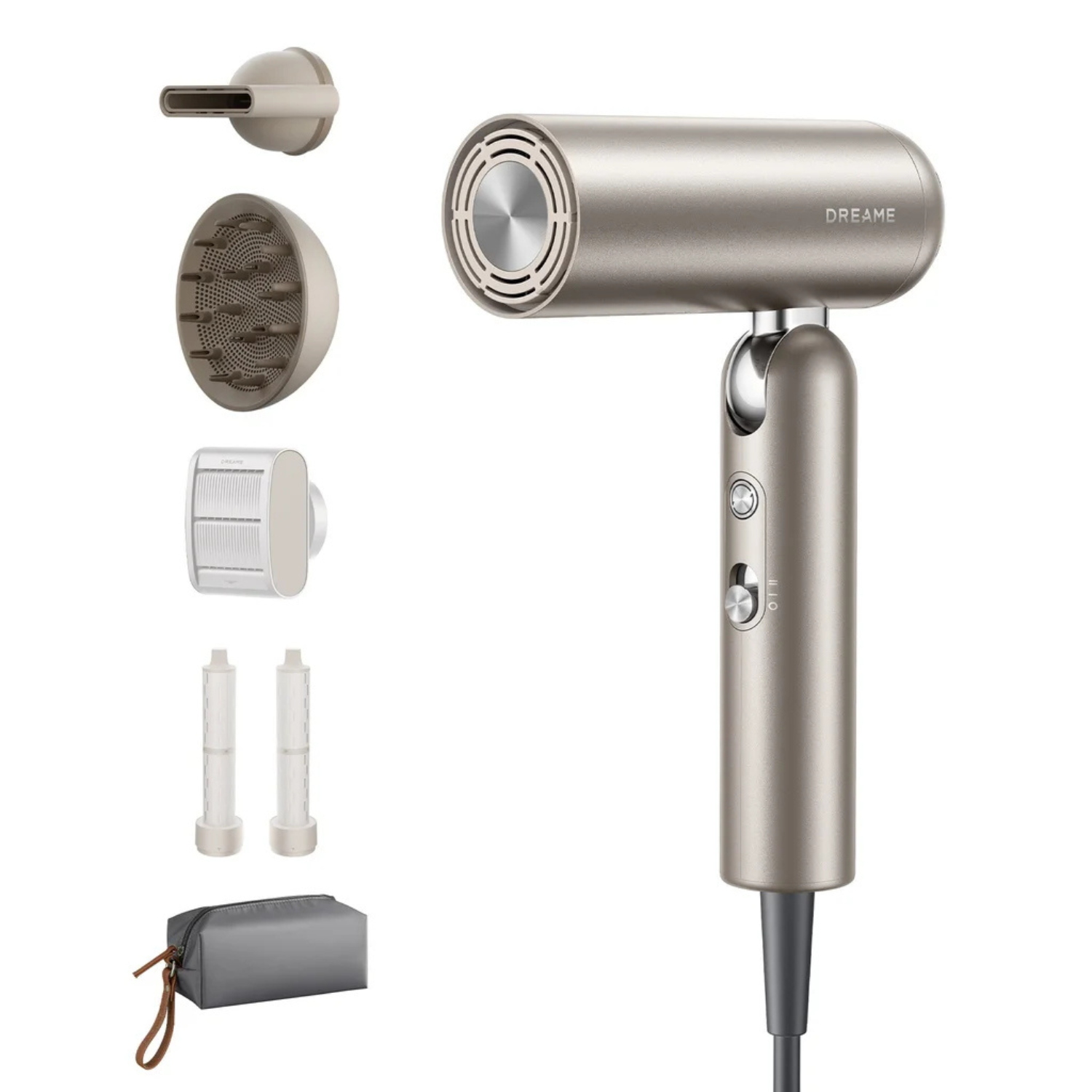 DREAME - Sèche-Cheveux Haute Vitesse Pocket Ultra-high-speed-hair-dryer-costco-2001700-titanium-gold-doré-or-titane