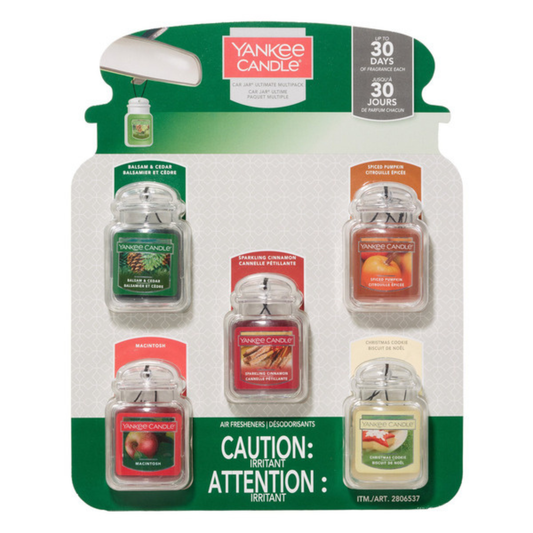 YANKEE CANDLE - Ensemble de 5 Rafraichisseurs d'Air Car Jar-air-fresheners-pack-costco-2806537