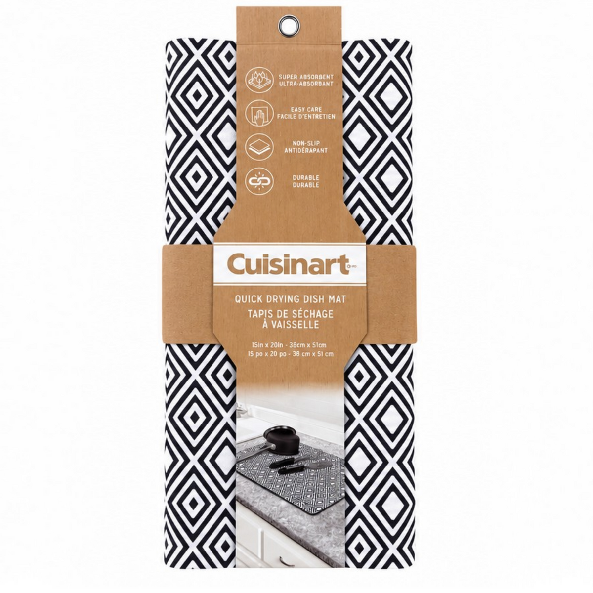 CUISINART – Tapis de séchage pour vaisselle noir | CUISINART - Quick drying dish mat black
