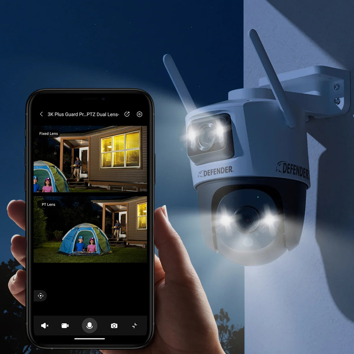 DEFENDER - Ensemble de 2 Caméras de Sécurité Guard Pro 3K+-ia-ai-security-cameras-pack-set-costco-1858671-ip10mdcb2-64-5