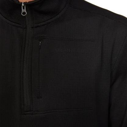 MERRELL - Chandail à Fermeture à Glissière un Quart pour Homme-Mens-1/4-Zip-Fleece-Sweater-Noir-Black-1926590-1962342