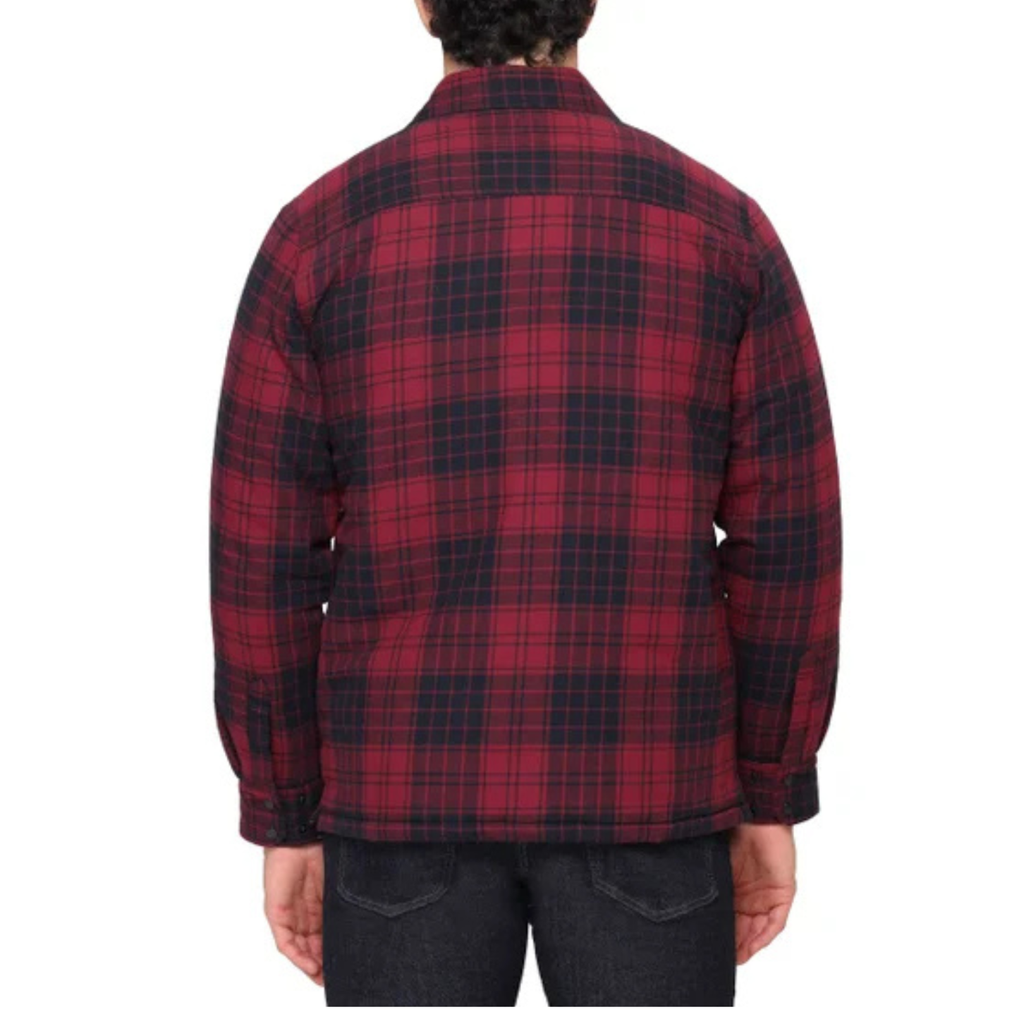 THE B.C. CLOTHING CO. - Chemise-Veste Matelassée à Capuchon pour Homme-Mens-Quilted-Flannel-Overshirt-With-Hood-Rouge-Red-3822444-1915069