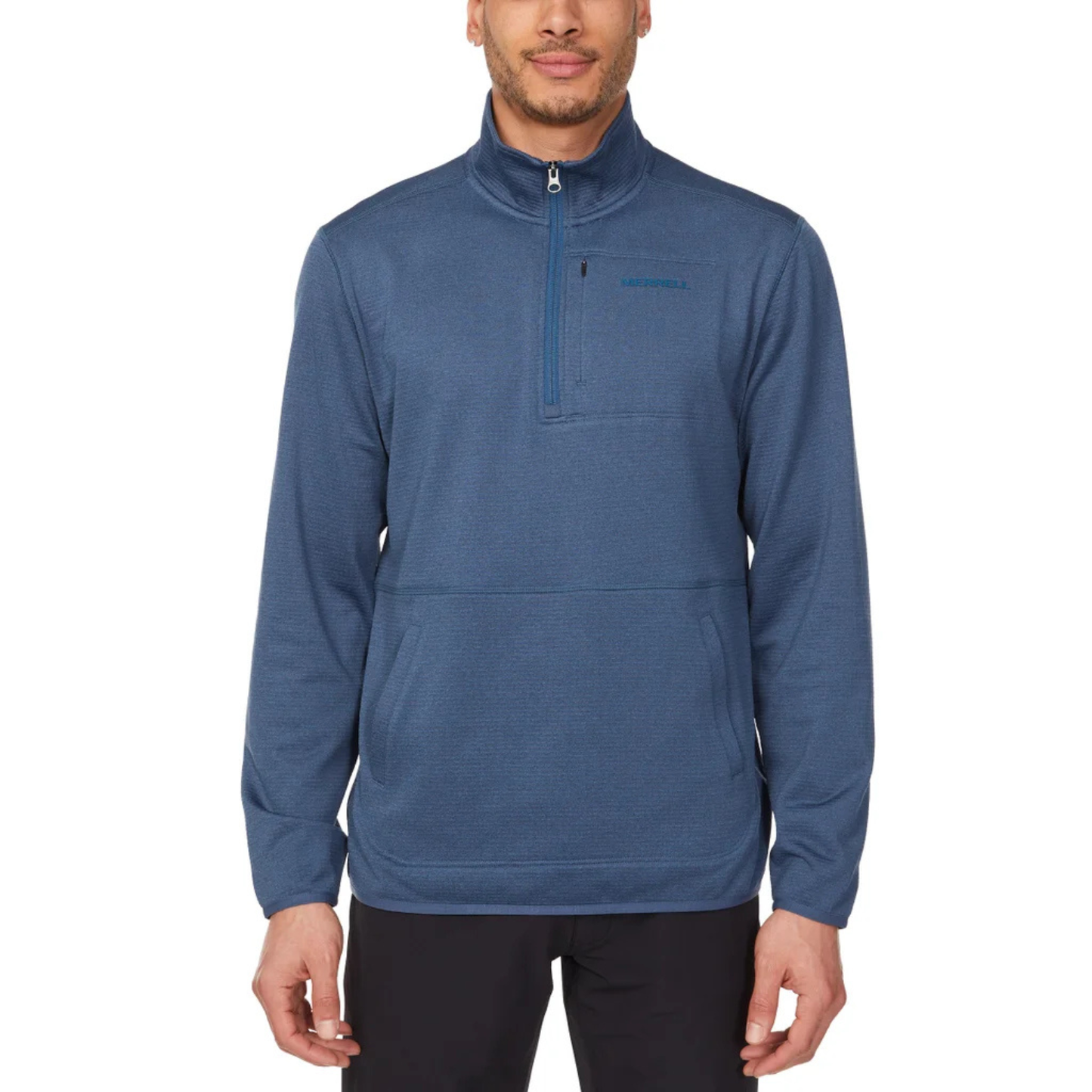 MERRELL - Chandail à Fermeture à Glissière un Quart pour Homme-Mens-1/4-Zip-Fleece-Sweater-Bleu-Blue-1926590-1962346