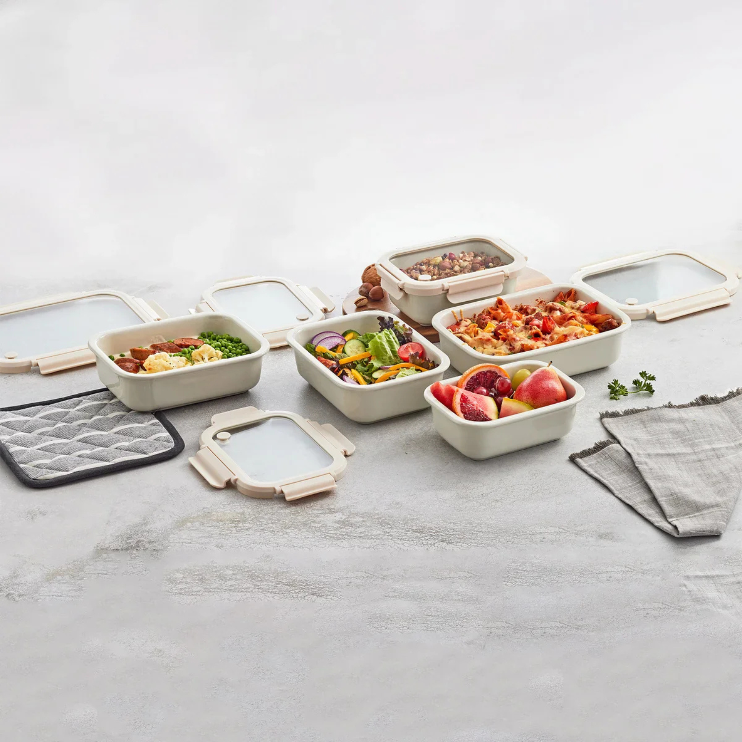 SAFDIE & CO. INC - Ensemble de Rangement en Céramique pour Aliments, 10 Pièces-ceramic-food-storage-set-pieces-costco-1796147-crème-cream