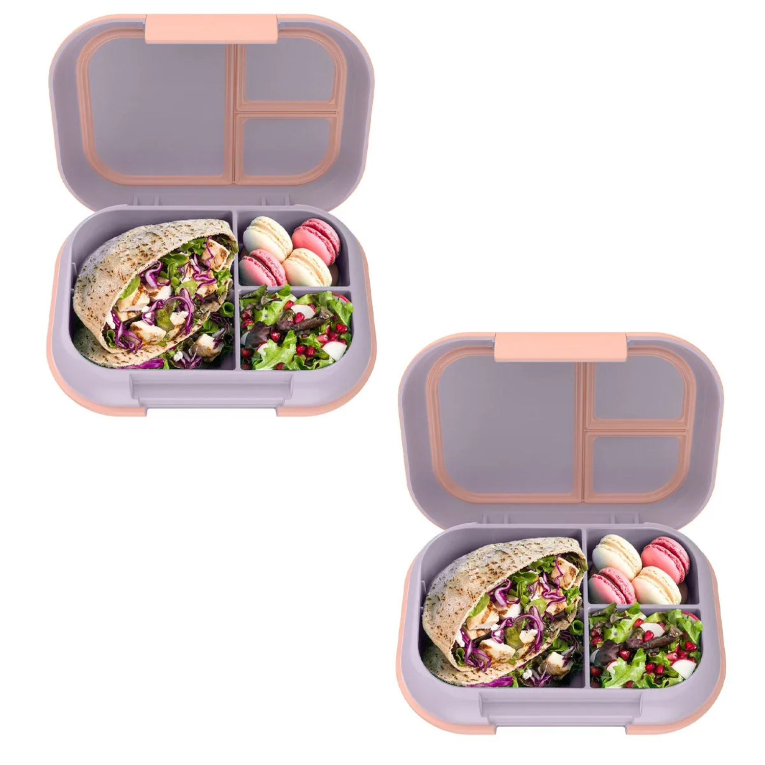 BENTGO - Ensemble de 2 Boites à Lunch Étanches Chill XL-leak-proof-lunch-box-set-pack-costco-1962134-Lavende-Mauve-Pêche-Lavender-Purple-Peach