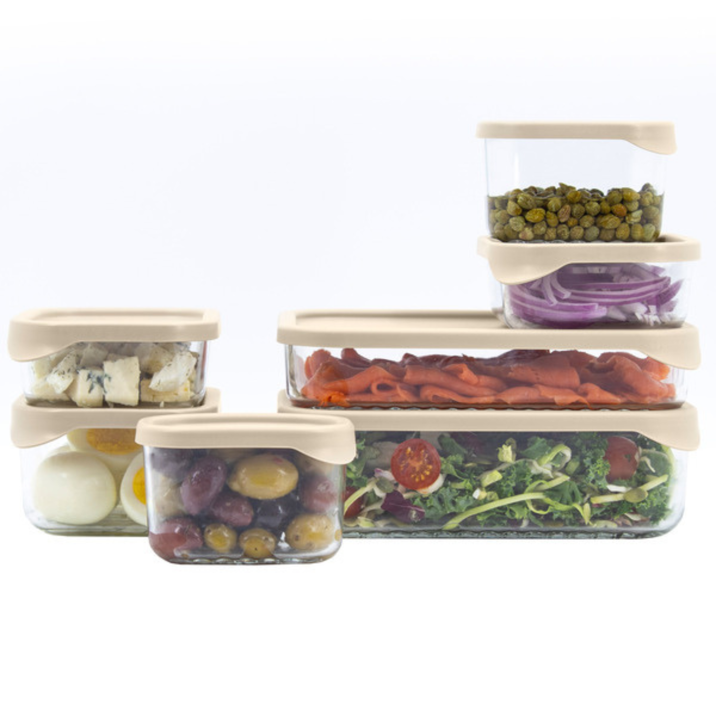 GLASSLOCK - Ensemble de 7 Contenants en Verre Trempé avec Couvercles-7-Tempered-Glass-Food-Storage with-lids-set-1791339