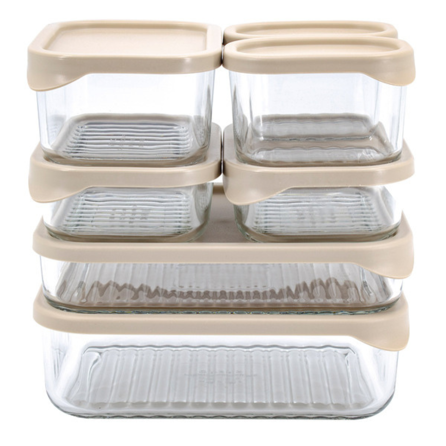 GLASSLOCK - Ensemble de 7 Contenants en Verre Trempé avec Couvercles-7-Tempered-Glass-Food-Storage with-lids-set-1791339