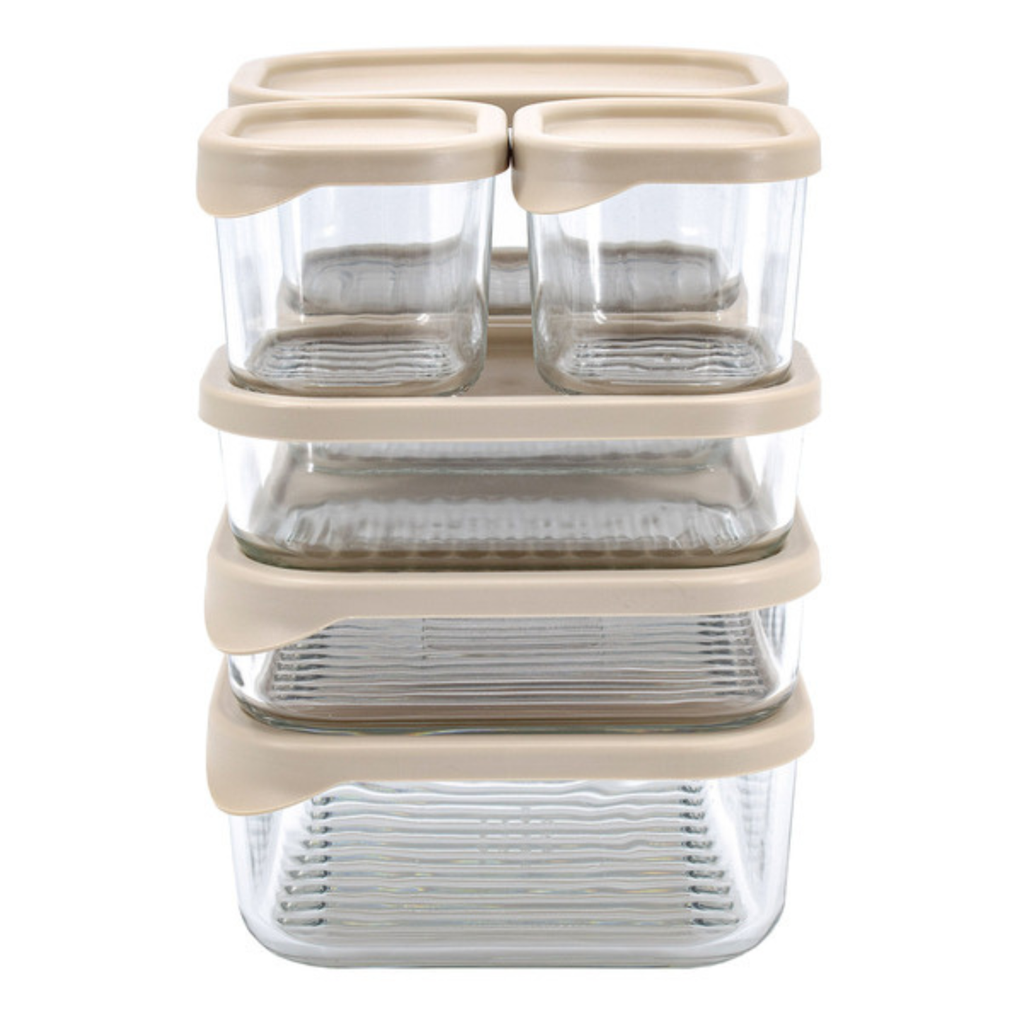 GLASSLOCK - Ensemble de 7 Contenants en Verre Trempé avec Couvercles-7-Tempered-Glass-Food-Storage with-lids-set-1791339
