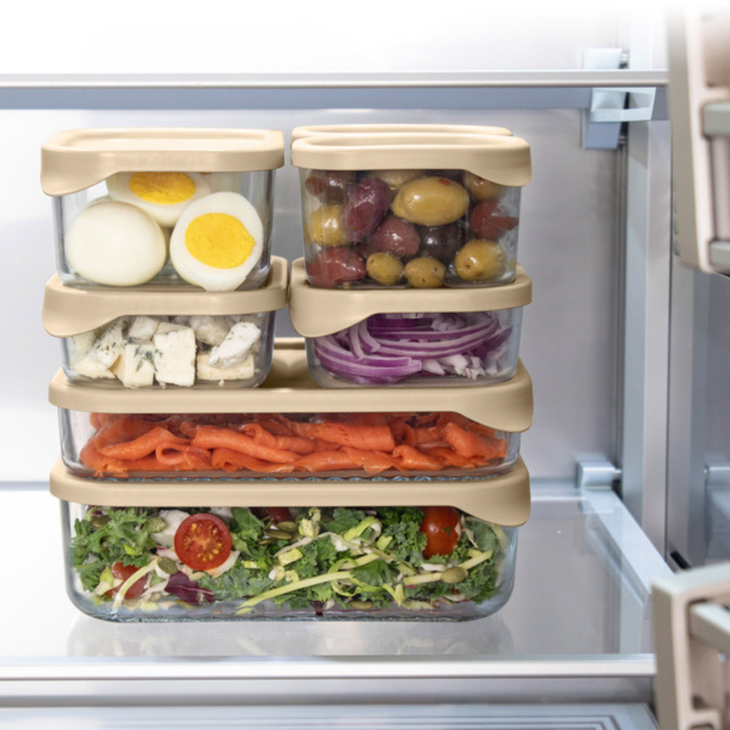 GLASSLOCK - Ensemble de 7 Contenants en Verre Trempé avec Couvercles-7-Tempered-Glass-Food-Storage with-lids-set-1791339