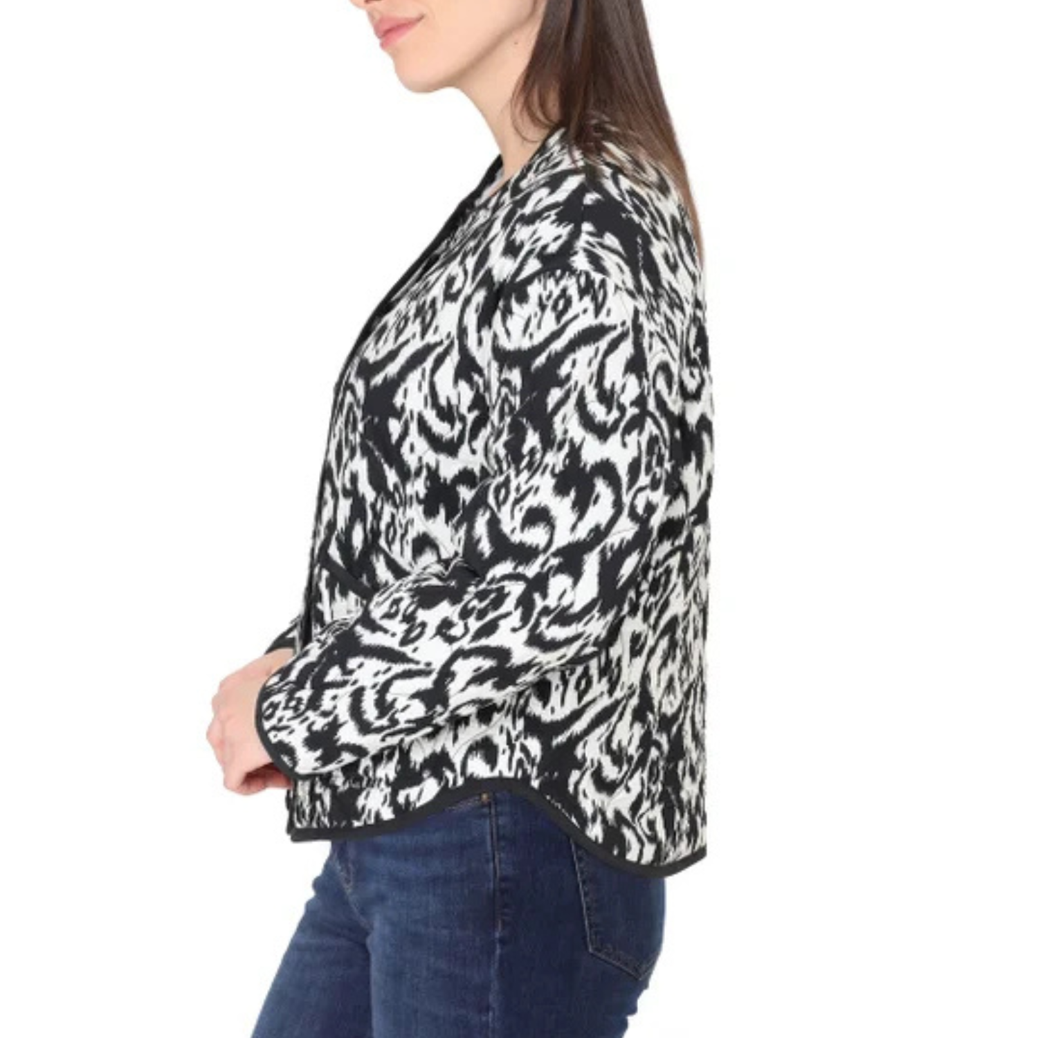 TAHARI - Veste Matelassée pour Femme-Womens-quilted-jacket-Noir-Blanc-Black-White-1952292-1971967