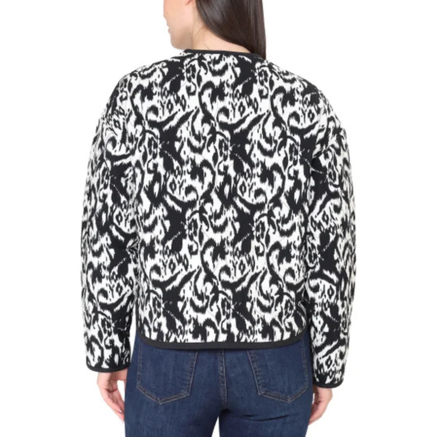 TAHARI - Veste Matelassée pour Femme-Womens-quilted-jacket-Noir-Blanc-Black-White-1952292-1971967