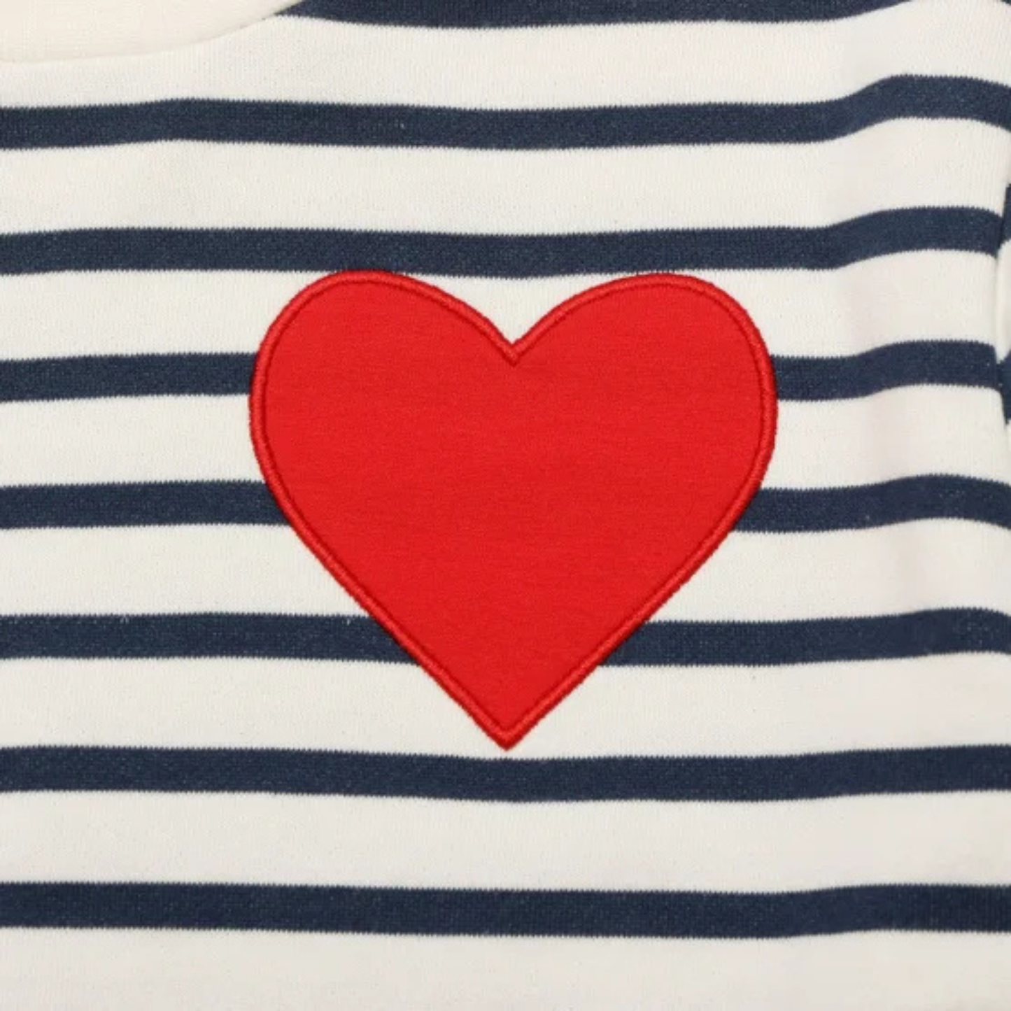 GAP KIDS -Chandail en Molleton à Col Rond pour Fille-Girls-Crew-Sweatshirt-Ligné-Marine-Blanc-Coeur-Rouge-Multi-Stripe-Navy-White-Red-Heart-4432626-1953988