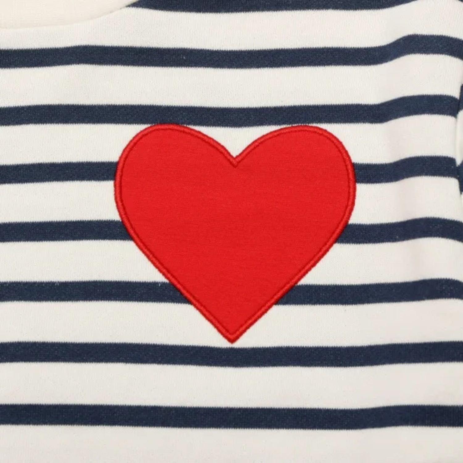 GAP KIDS -Chandail en Molleton à Col Rond pour Fille-Girls-Crew-Sweatshirt-Ligné-Marine-Blanc-Coeur-Rouge-Multi-Stripe-Navy-White-Red-Heart-4432626-1953988