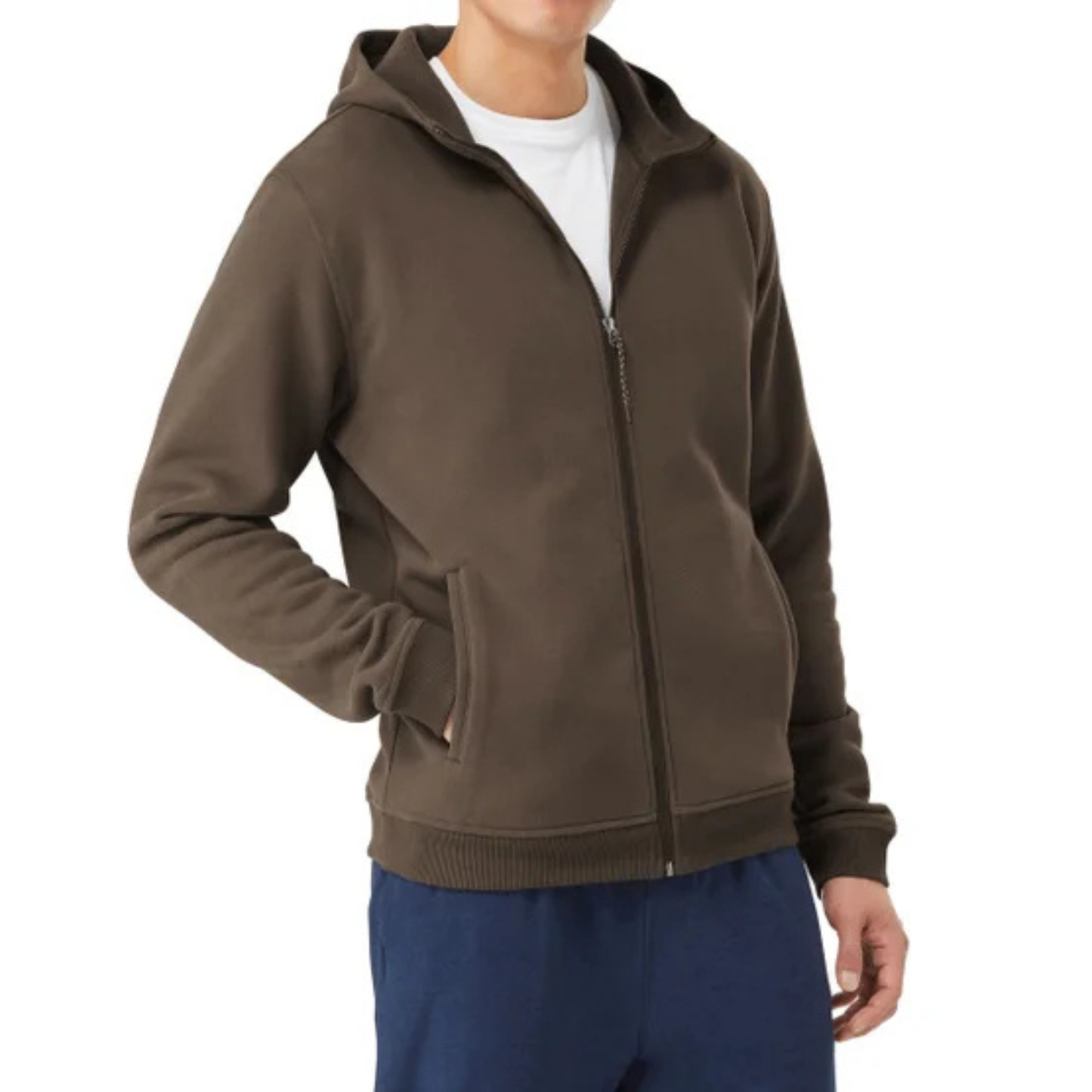 KIRKLAND SIGNATURE -  Veste à Capuche pour Homme- Mens-Full-Zip-Hoodie-Brun-Brown-7771547-1878535