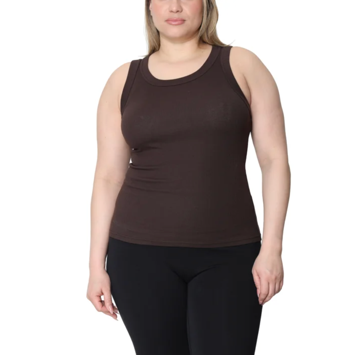 TAHARI - Ensemble de 3 Débardeurs Côtelés en Coton-3-Ribbed-cotton-tank-top-set-Marine-Beige-Brun-Navy-Beige-Brown-2988441