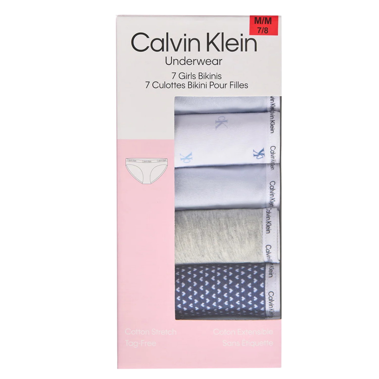 CALVIN KLEIN - Paquet de 7 Culottes pour Fille-Girl-Underwear-7-Pack-Bikinis-Bleu-Blue-1923751-1942443