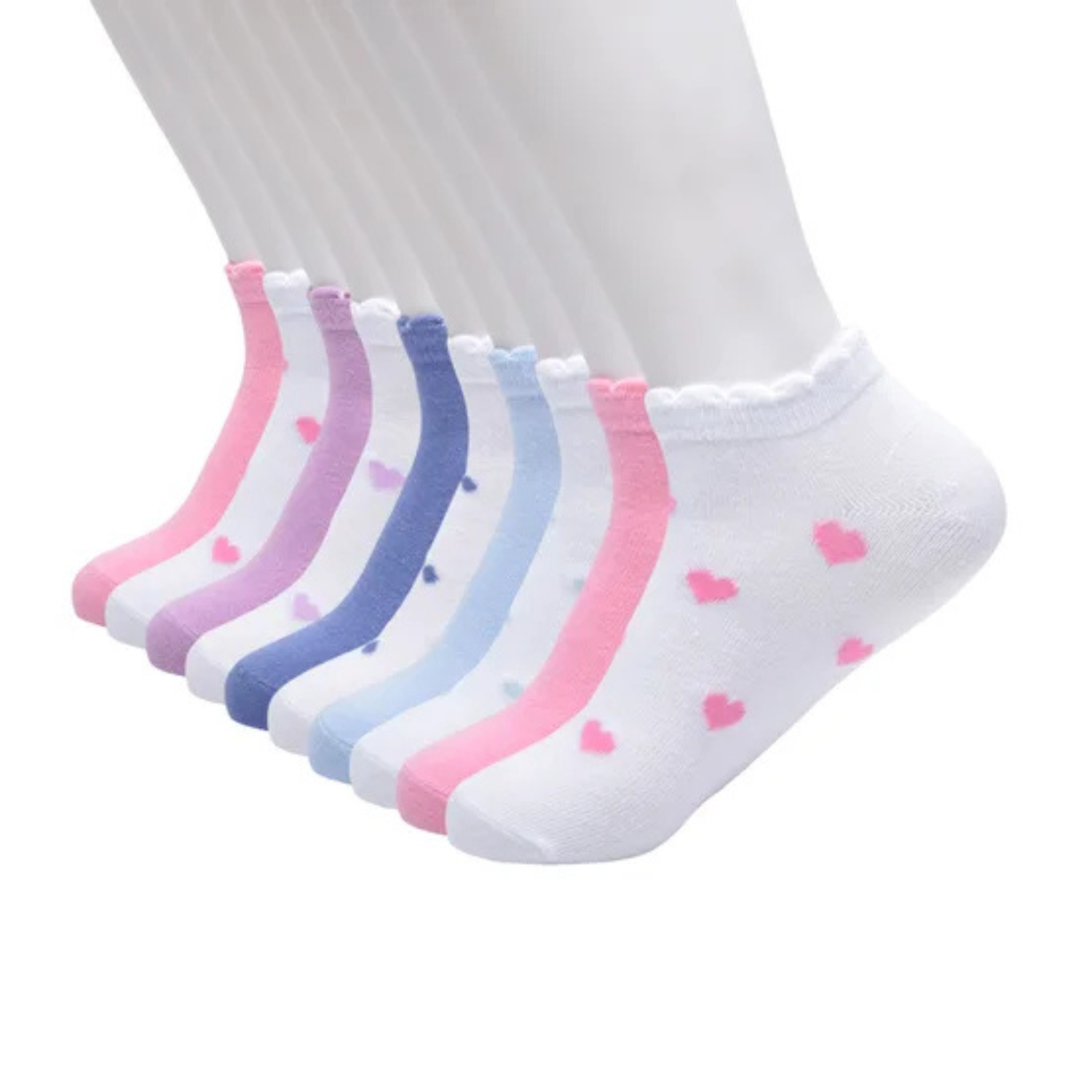 GAP KIDS - Paquet de 10 Socquettes en coton pour Fille-Girls-Cotton-Quarter-Socks-10-Pair-Blanc-Rose-Bleu-White-Pink-Blue-1925868-1959134