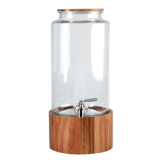 STUDIO TU - Distributeur de Boissons en Verre de 8,3 L-avec-support-en-bois-d'acacia-2,2G-Glass-Drink-Dispenser-with-acacia-wood-stand-1796162