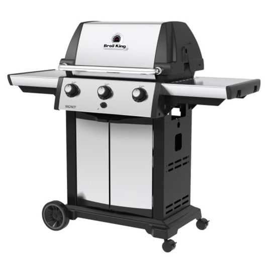 BROIL KING - Barbecue au Gaz Naturel Signet 320 PRO à 3 Brûleurs Dual-Tube avec Housse Modèle : 946817C *Boite Ouverte* - Signet 320 PRO 3-Burner Dual-Tube Natural Gas BBQ with Cover Model: 946817C *Open Box*