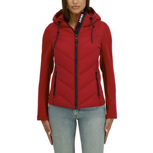 DKNY - Manteau en Matériaux Mixte pour Femme-Womens-Mixed-Media-Jacket-1137700-1950782-Rouge-Red