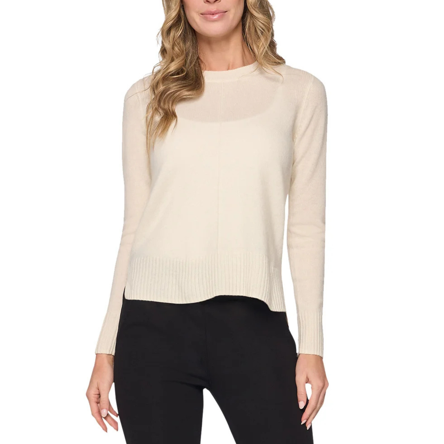 ADVENT - Chandail en Cachemire pour Femme-Womens-Cashmere-Sweater-Blanc-Crème-White-Cream-1868448-1868444