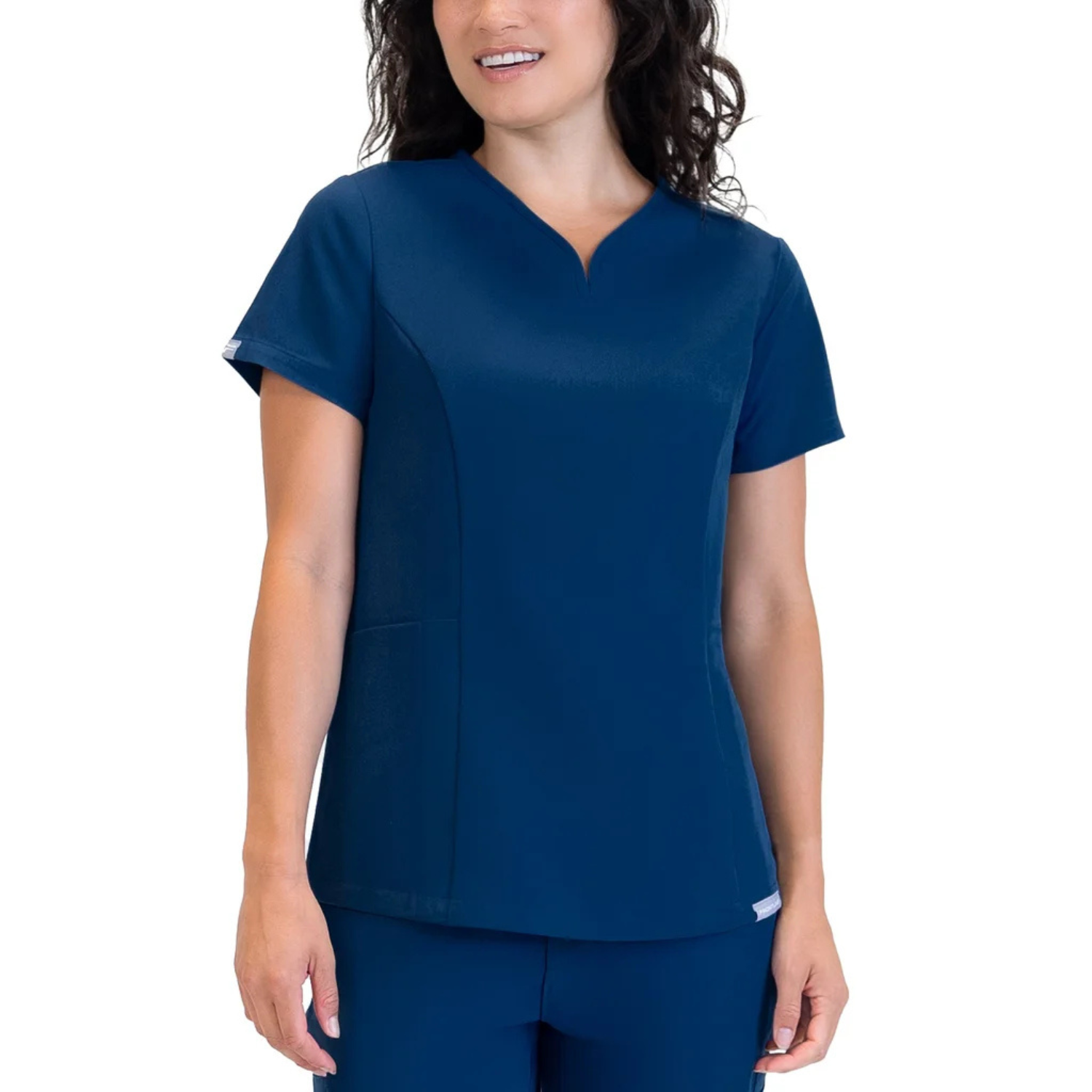 FRONTLINE - Haut Médical pour Femme-Womens-V-Neck-Scrub-Top-Bleu-Marine-Blue-Navy-1948013-1948006
