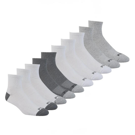 FILA - Paquet de 10 Paires de Bas pour Homme-Mens-Sock-10-pair-Blanc-Gris-White-Grey-1842477-1990152