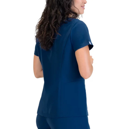 FRONTLINE - Haut Médical pour Femme-Womens-V-Neck-Scrub-Top-Bleu-Marine-Blue-Navy-1948013-1948006