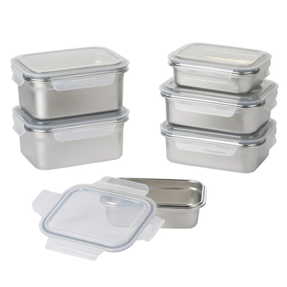 NEOFLAM - Ensemble de 6 Contenants en Acier Inoxydable-6-Stainless-Steel-Container-Set-8523323