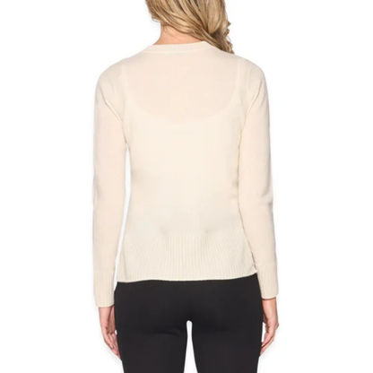 ADVENT - Chandail en Cachemire pour Femme-Womens-Cashmere-Sweater-Blanc-Crème-White-Cream-1868448-1868444