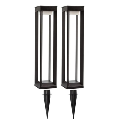 PRISMAX SOLUTIONS - Ensemble de 2 Lampes Solaires de Parterre-Set-Of-2-Pathway-Bollard-Solar-light-1806355