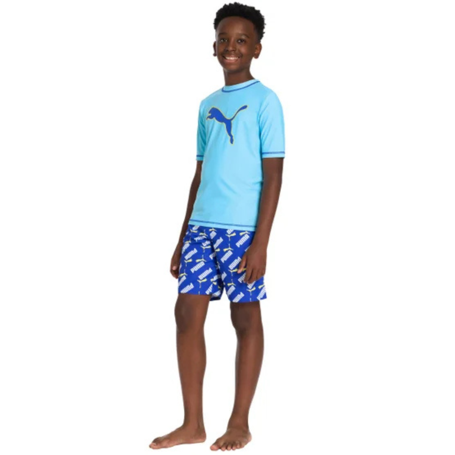 PUMA - Ensemble 2 Pièces Maillot Dermoprotecteur pour Garçon-Boys-rashguard-swin-set-2-piece-Bleu-Blue-7325501-1969745