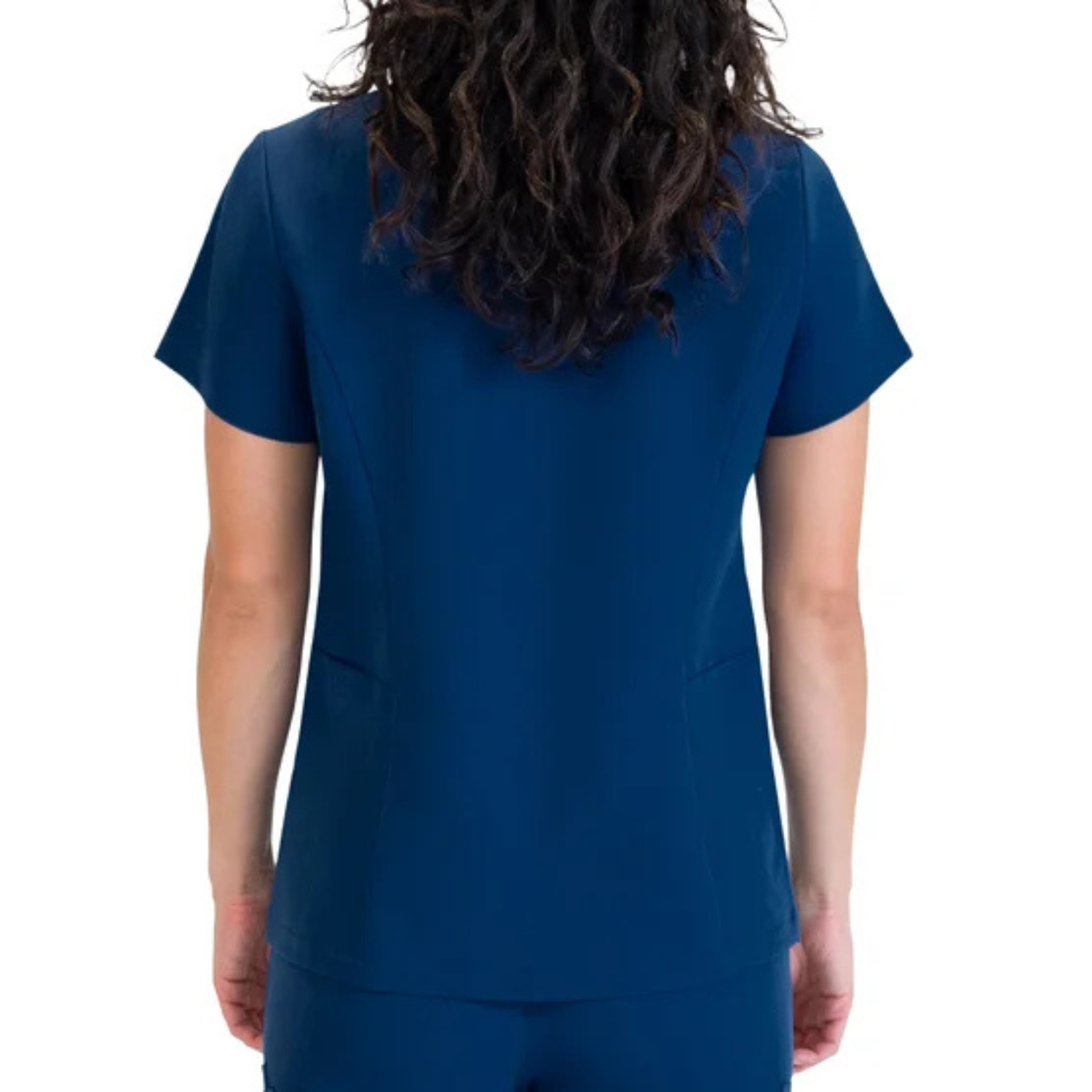 FRONTLINE - Haut Médical pour Femme-Womens-V-Neck-Scrub-Top-Bleu-Marine-Blue-Navy-1948013-1948006