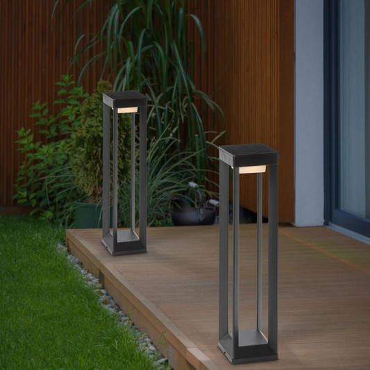 PRISMAX SOLUTIONS - Ensemble de 2 Lampes Solaires de Parterre-Set-Of-2-Pathway-Bollard-Solar-light-1806355