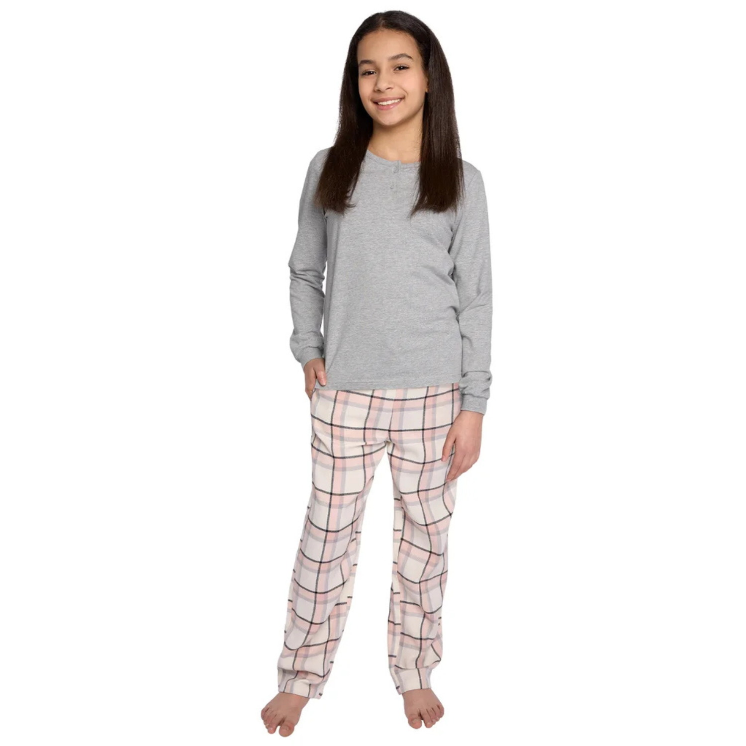 PL BY PETIT LEM - Ensemble Pyjama 2 Pièces pour Fille-Girls-Pyjama-Set-2-piece-Gris-Grey-9553535-1943197