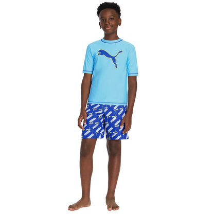 PUMA - Ensemble 2 Pièces Maillot Dermoprotecteur pour Garçon-Boys-rashguard-swin-set-2-piece-Bleu-Blue-7325501-1969745