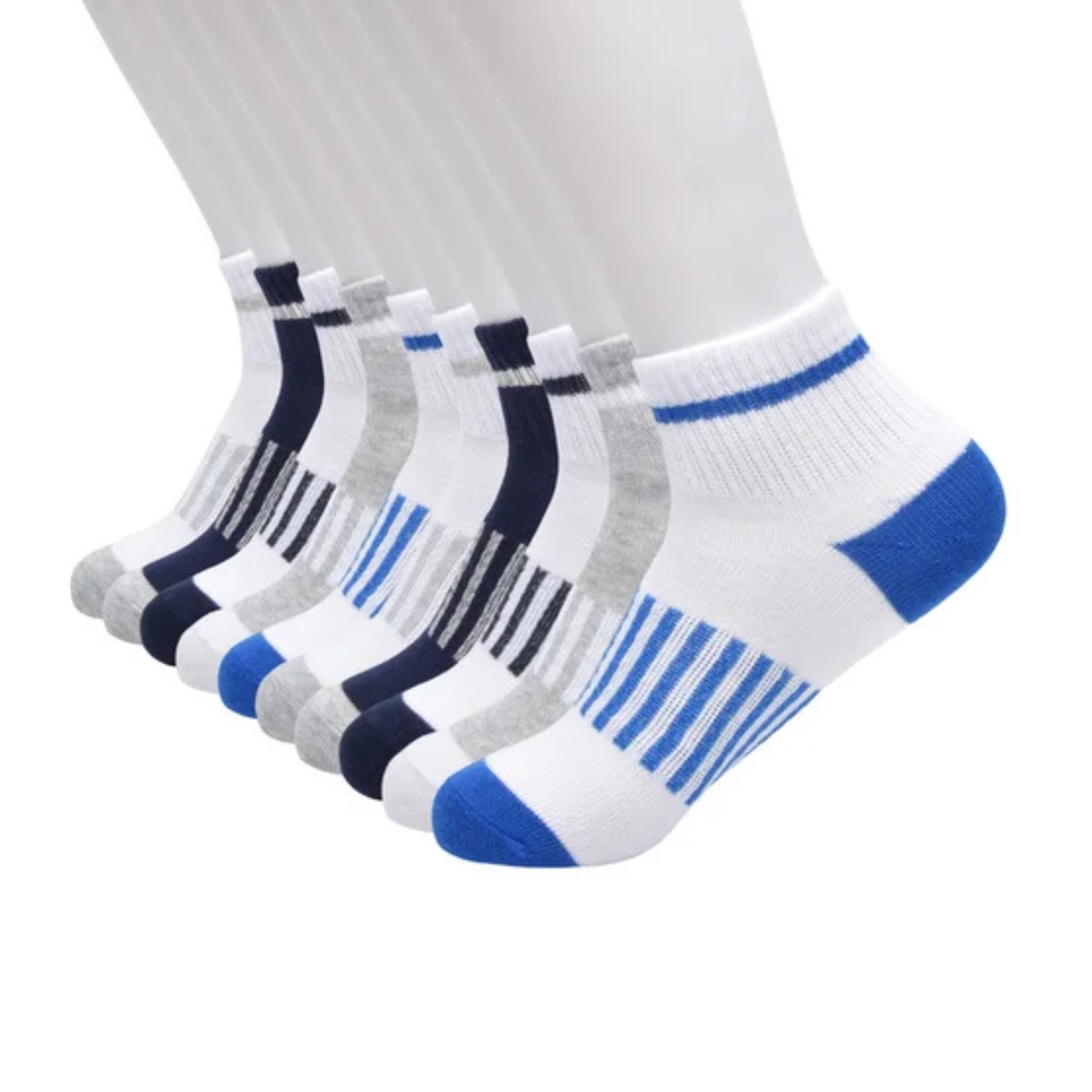GAP KIDS - Paquet de 10 Paires de Socquettes en coton pour Garçon-Boys-Cotton-Quarter-Socks-10-Pair-Bleu-Blanc-Blue-White-1925867- 1959131