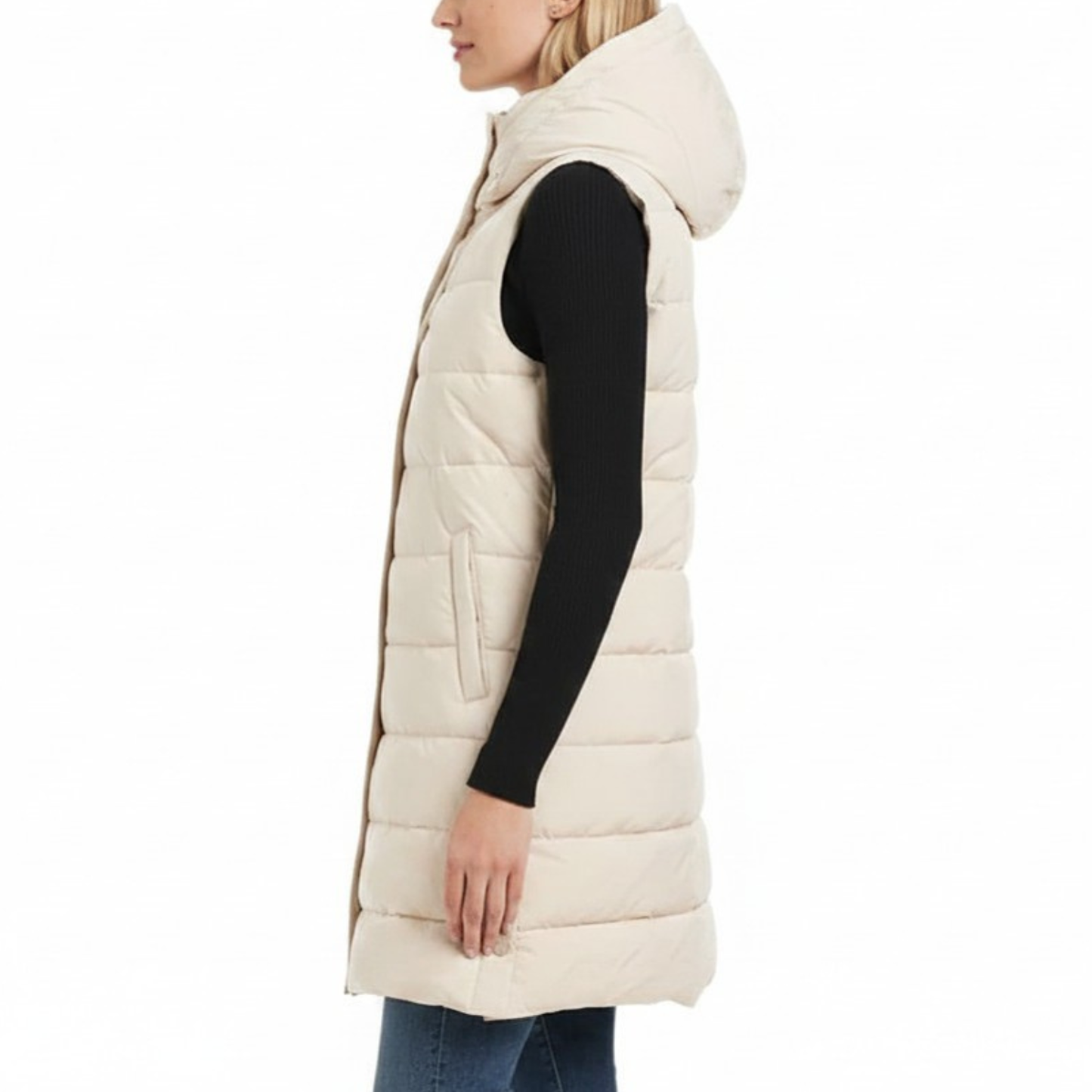 SANCTUARY - Veste Matelassée à Capuchon pour Femme-womens-Hooded-puffer-vest-crème-cream-beige-8114001