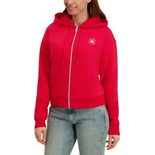 CONVERSE - Veste à Capuchon à Glissière pour Femme-Womens-Fll-Zip-Hoodie-Rouge-Red-1946137-1956623
