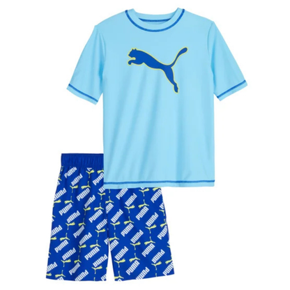 PUMA - Ensemble 2 Pièces Maillot Dermoprotecteur pour Garçon-Boys-rashguard-swin-set-2-piece-Bleu-Blue-7325501-1969745
