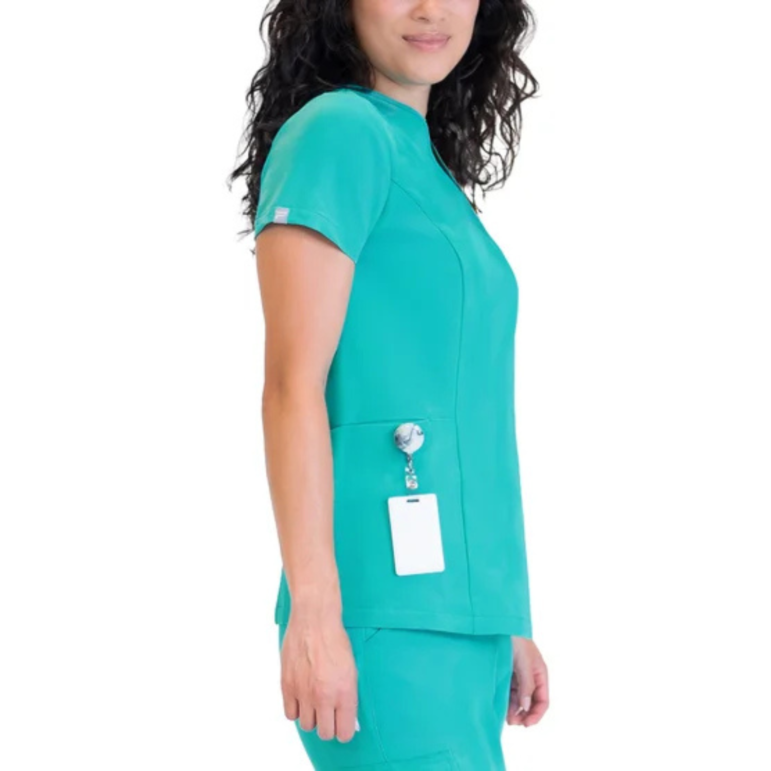 FRONTLINE - Haut Médical pour Femme-Womens-V-Neck-Scrub-Top-Vert-Sarcelle-Green-Teal-1948019-1948008
