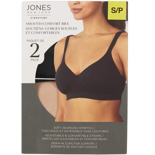 JONES NEW YORK - Paquet de 2 Soutiens-Gorge Confortables-Smooth-Comfort-Bra-2-Pack-Noir-Beige-Black 2969310-1975611