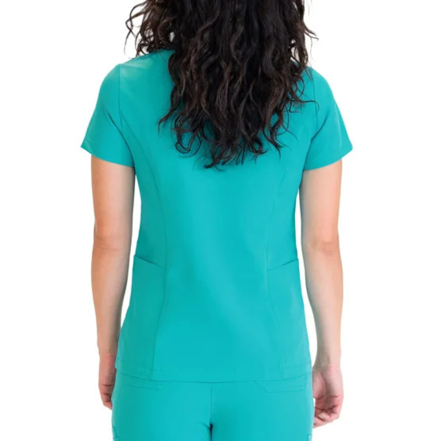 FRONTLINE - Haut Médical pour Femme-Womens-V-Neck-Scrub-Top-Vert-Sarcelle-Green-Teal-1948019-1948008
