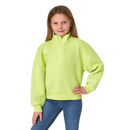 MONDETTA - Haut Polaire à Glissière un Quart pour Fille-Girls-1/4-Zip-Fleece-Top-Vert-Green-1882626-1965276