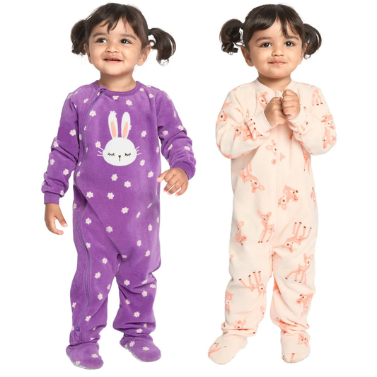 PEKKLE - Ensemble de 2 Dormeuses en Micropolaire-Kids-Micropolar-Sleepers-2-Pieces-Mauve-Rose-Purple-Pink-1936075